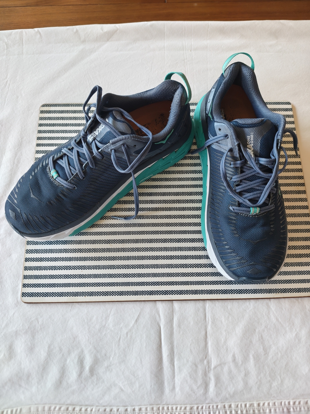 Hoka One One Women's Athletic Sneakers in Navy and Teal